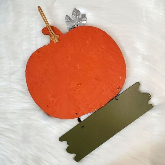 Pumpkin & Sunflower Whimsical Harvest Wood Painted Welcome Door Hanger Sign - Picture 6 of 9